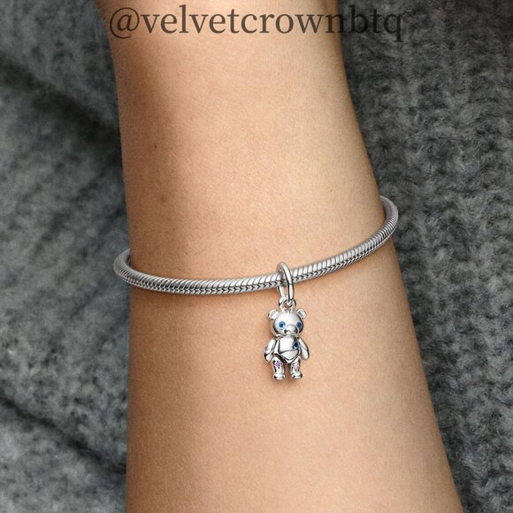 Pandora Movable Teddy Bear Dangle Charm - Picture 4 of 5